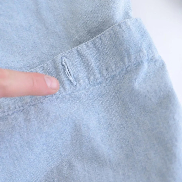 Vintage Green Village Blue Chambray Button  Down Jacket 40 - Picture 12 of 16